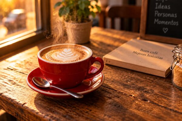 Misma taza de café con la iluminación cambiada a luz cálida de hora dorada tras pedir la edición conversacional a ChatGPT Imágenes 2.0